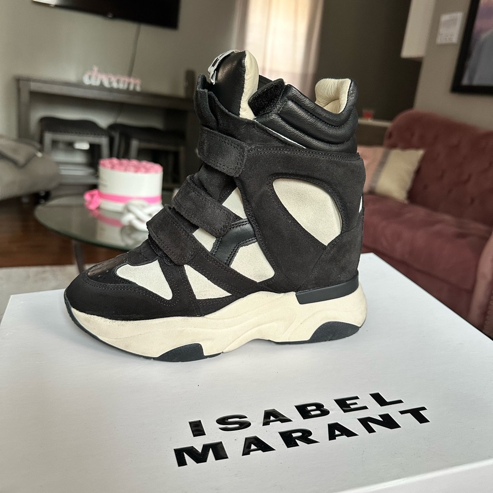 Balskee Isabel Marant Black and Cream Sneakers - Picture 2 of 7